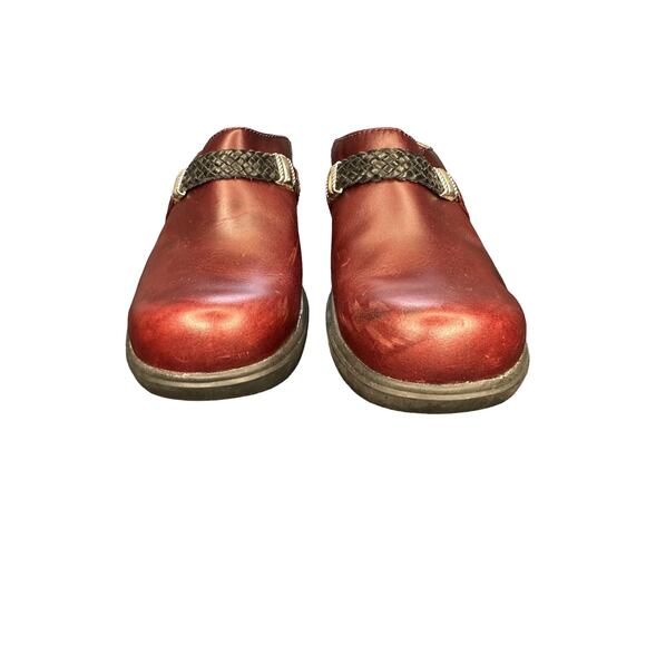 Ariat Burgundy Leather Western‎ Cowgirl Braided Slip On Mule Clogs Size 8 - Picture 4 of 11